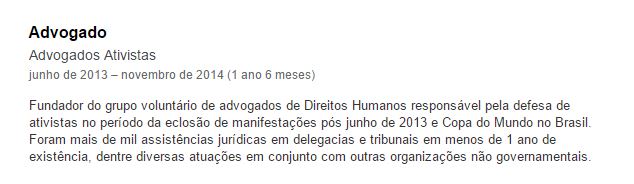 André Zanardo - Justificando e Carta Capital - Facebook Advogados Ativistas - André Zanardo LinkedIn