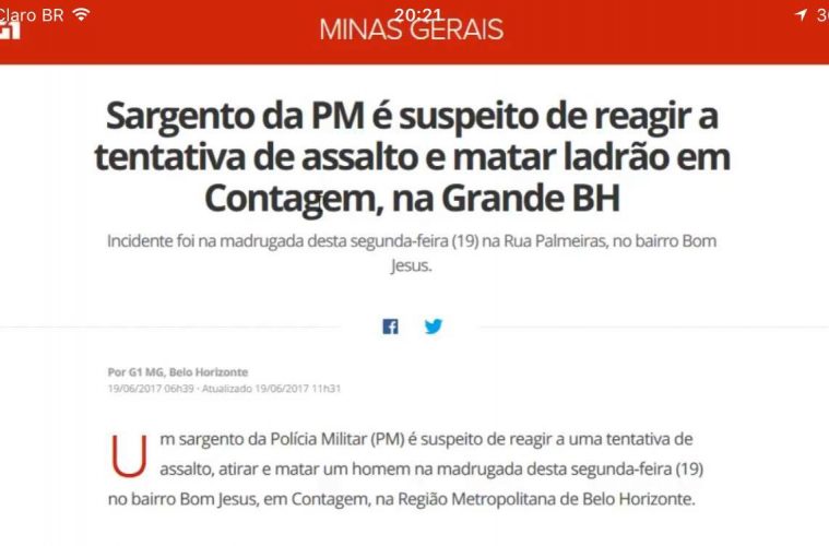 G1 Globo Policial PM suspeito de reagir a assalto