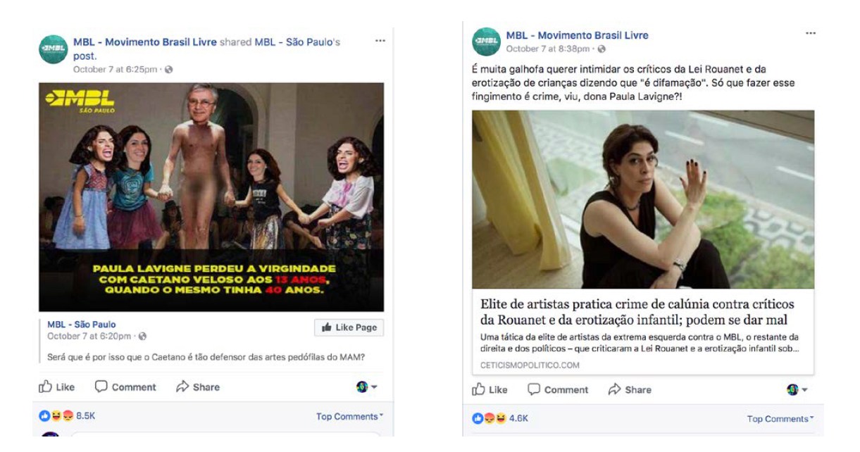 Post do MBL sobre Caetano Veloso - pedofilia Post do MBL sobre Caetano Veloso - pedofilia