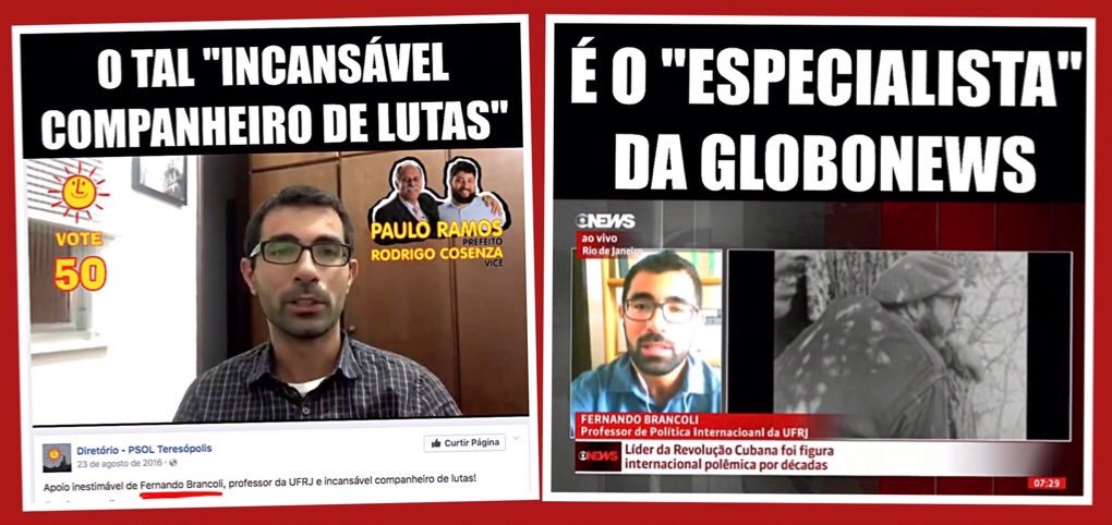 Especialista da Globo News é "companheiro de lutas" do PSOL