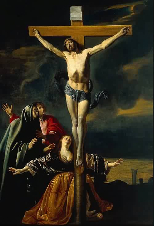 Crucifixion-with-the-Virgin-Saints-John-and-Mary-Magdalene - Mathieu-Le-Nain