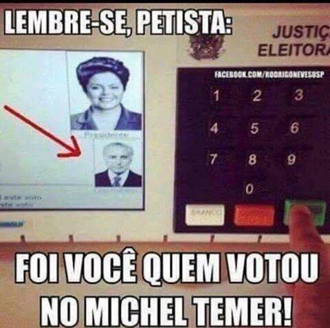 Urna Michel Temer chapa de Dilma Rousseff