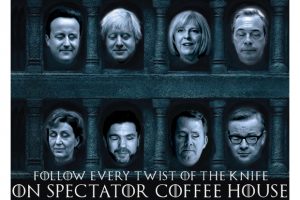 Charge da Spectator sobre as Mil Faces da disputa parlamentar britânica. Acompanhe em http://blogs.spectator.co.uk