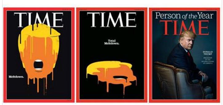 Revista Time - Donald Trump é pessoa do ano. Trump Meltdown.