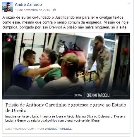 André Zanardo - Justificando e Carta Capital - Facebook