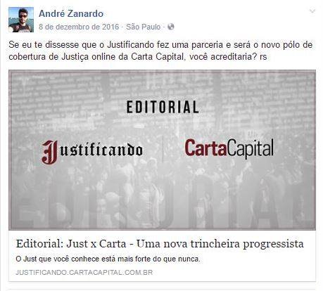 André Zanardo - Facebook - Justificando - Carta Capital