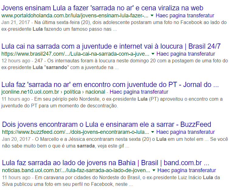 Lula dá sarrada com Juventude do PT - pesquisa do Google