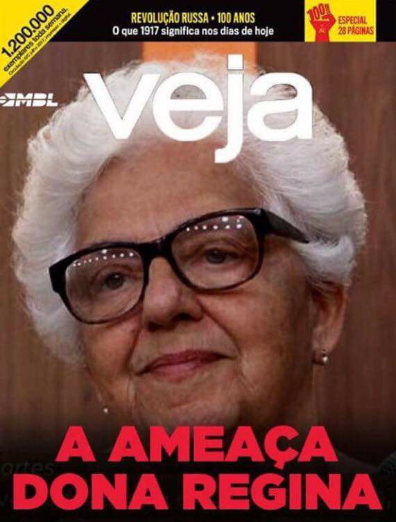 Dona Regina - capa da VEJA, pelo MBL - "A ameaça Dona Regina"