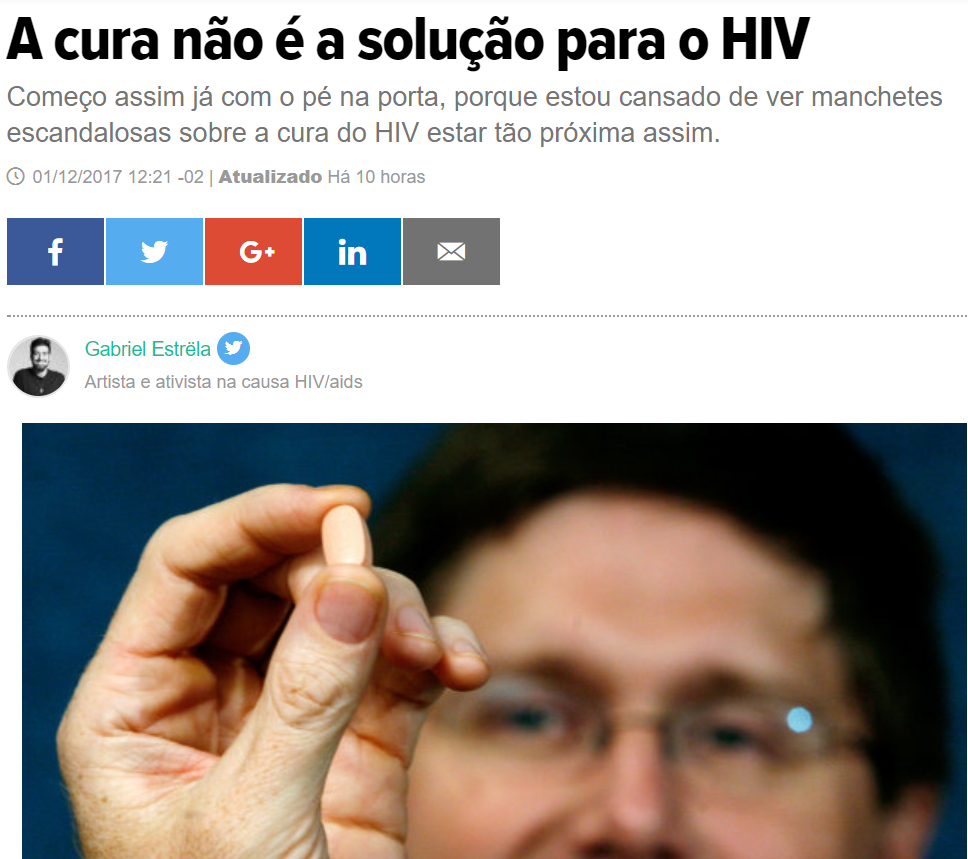HuffPost - Huffington Post Brasil - acredita que cura do HIV não é solução para a AIDS