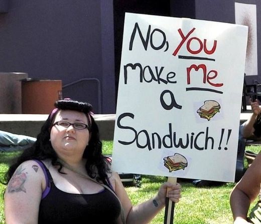 Feminista gorda querendo um sanduíche 