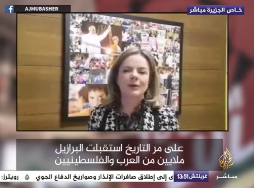 Gleisi Hoffmann fala à Al Jazeera
