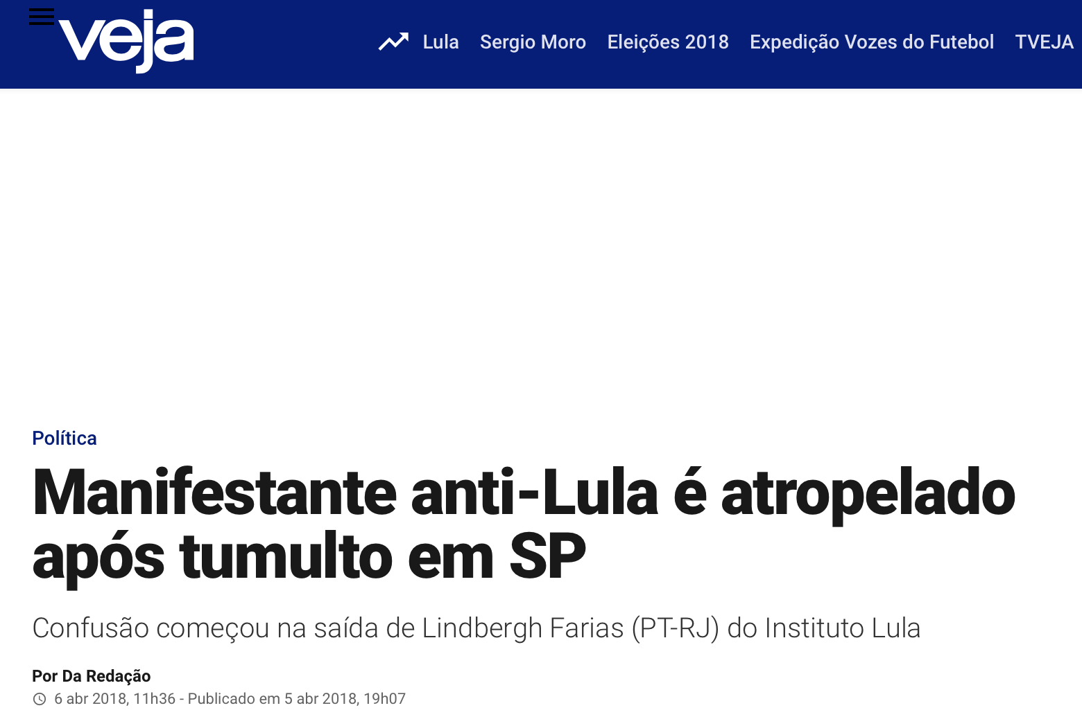 Veja fala que homem foi atropelado na frente do Instituto Lula