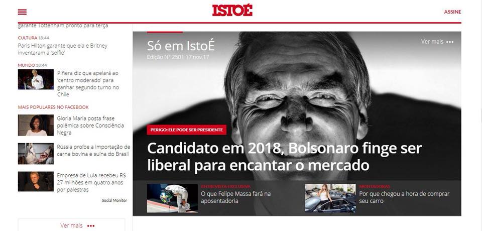 Istoé usa imagem demoníaca de Bolsonaro