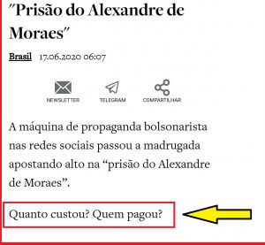 O Antagonista, Alexandre de Moraes, Hashtags